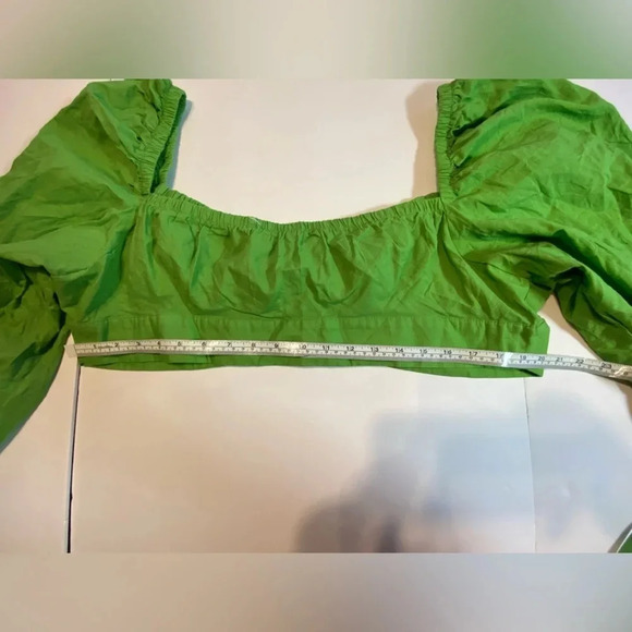 Unknown Brand Half Sleeve Green Crop Top B6 - Picture 4 of 4